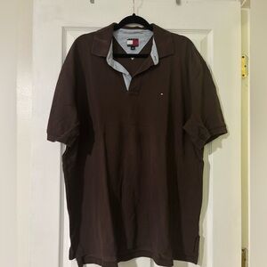 Tommy Hilfiger Men's Dark Brown Polo Shirt